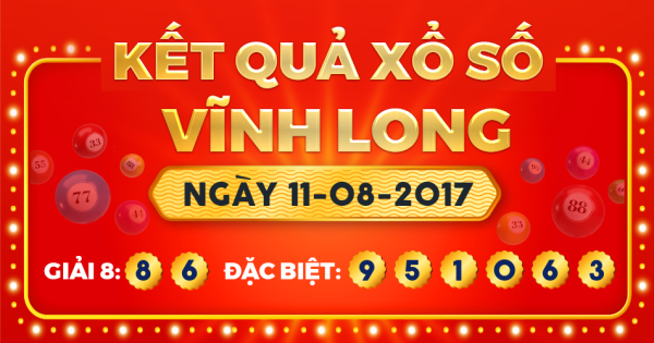 Kết quả xổ số Vĩnh Long ngày 11/8/2017