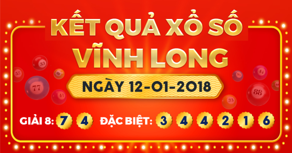 Kết quả xổ số Vĩnh Long ngày 12/1/2018
