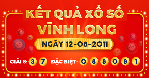 Kết quả xổ số Vĩnh Long ngày 12/8/2011