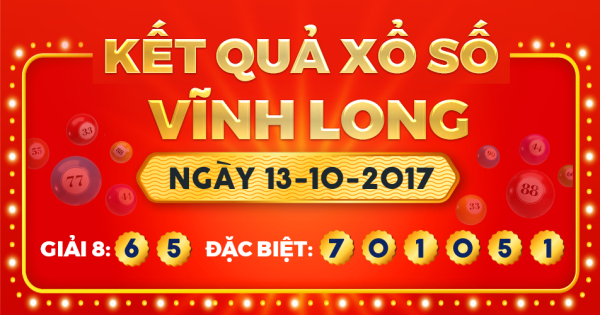 Kết quả xổ số Vĩnh Long ngày 13/10/2017