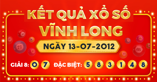 Kết quả xổ số Vĩnh Long ngày 13/7/2012