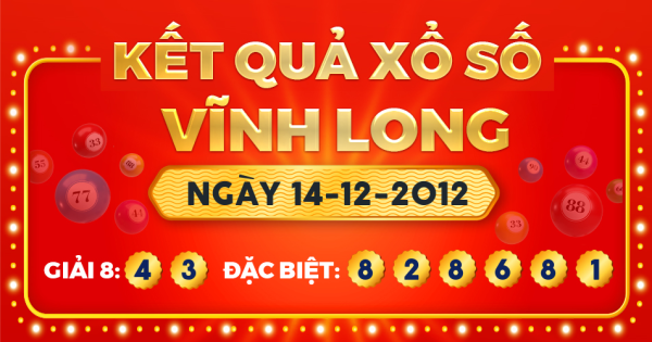 Kết quả xổ số Vĩnh Long ngày 14/12/2012