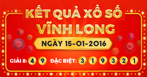 Kết quả xổ số Vĩnh Long ngày 15/1/2016