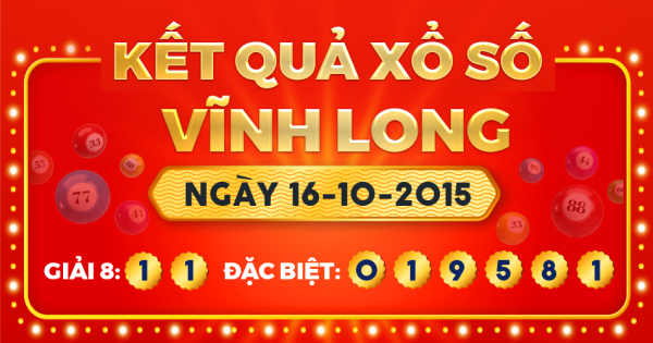 Kết quả xổ số Vĩnh Long ngày 16/10/2015