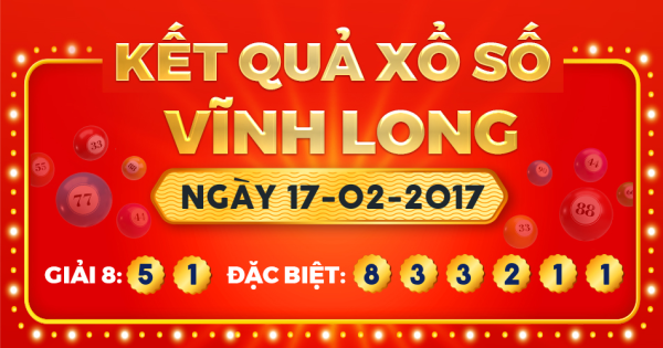 Kết quả xổ số Vĩnh Long ngày 17/2/2017