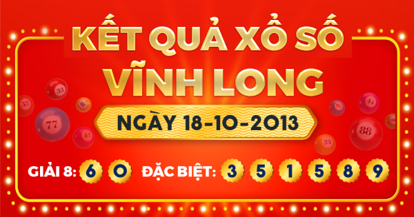 Kết quả xổ số Vĩnh Long ngày 18/10/2013