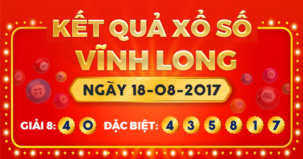 Kết quả xổ số Vĩnh Long ngày 18/8/2017