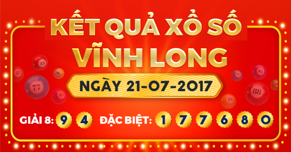 Kết quả xổ số Vĩnh Long ngày 21/7/2017