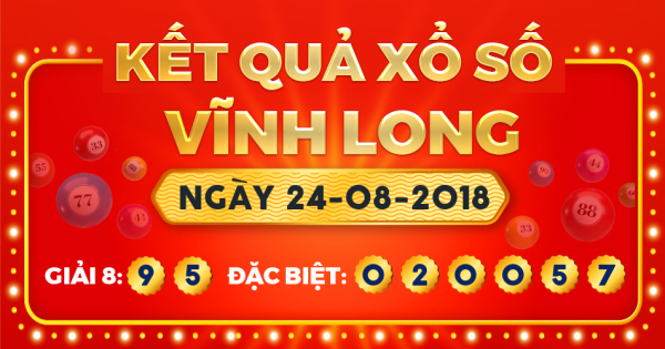 Kết quả xổ số Vĩnh Long ngày 24/8/2018