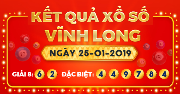 Kết quả xổ số Vĩnh Long ngày 25/1/2019