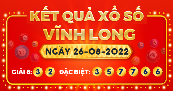 Kết quả xổ số Vĩnh Long ngày 26/8/2022