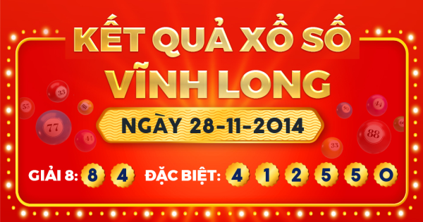 Kết quả xổ số Vĩnh Long ngày 28/11/2014