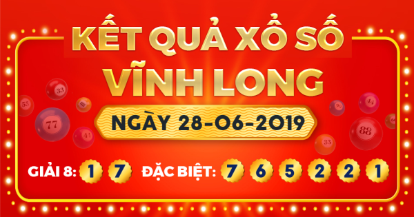 Kết quả xổ số Vĩnh Long ngày 28/6/2019