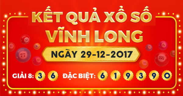 Kết quả xổ số Vĩnh Long ngày 29/12/2017