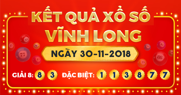 Kết quả xổ số Vĩnh Long ngày 30/11/2018