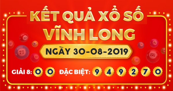 Kết quả xổ số Vĩnh Long ngày 30/8/2019