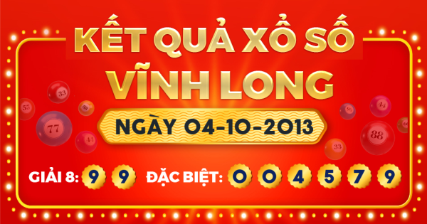 Kết quả xổ số Vĩnh Long ngày 4/10/2013