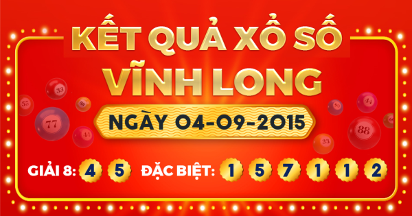 Kết quả xổ số Vĩnh Long ngày 4/9/2015