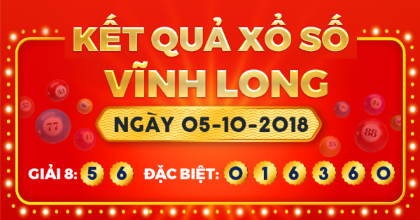 Kết quả xổ số Vĩnh Long ngày 5/10/2018