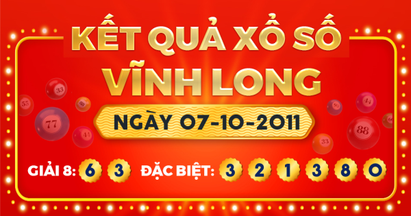 Kết quả xổ số Vĩnh Long ngày 7/10/2011