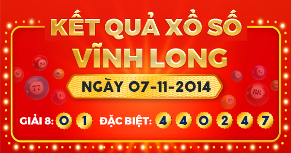 Kết quả xổ số Vĩnh Long ngày 7/11/2014