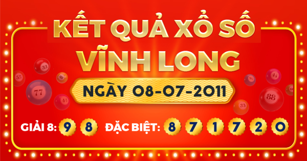 Kết quả xổ số Vĩnh Long ngày 8/7/2011