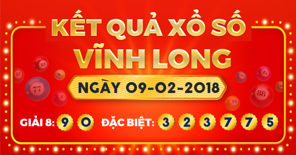 Kết quả xổ số Vĩnh Long ngày 9/2/2018